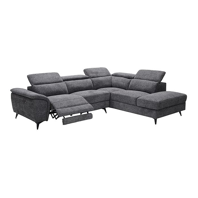 ROMEO Right Facing Corner-Relax Sofa, Grey Fabric