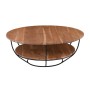 ROY-W Coffee Table d.90x35 Acacia Natural Finish (Black Paint)