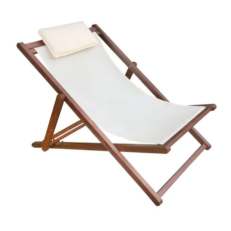 Deckchair Acacia, Fabric Ecru Water Repellent