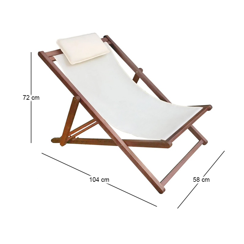 Deckchair Acacia, Fabric Ecru Water Repellent