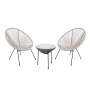 ACAPULCO Set (3-pcs) Black Metal, White-Black Plastic Rattan