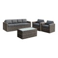 ARIZONA Set-4s Grey/Brown Wicker (Cushions Anthracite)