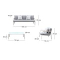 LATINO Set (4pcs) Alu White/Cushions Light Grey