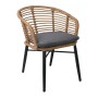 SALSA Alu STACK Armchair Black/Wicker Natural, Cushion Grey