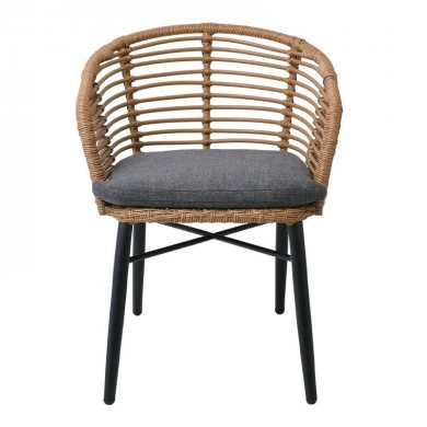 Salsa Alu Stack Πολυθρ. Στοιβαζόμενη Μαύρη/wicker Φυσικό, Μαξ.γκρι