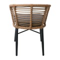 SALSA Alu STACK Armchair Black/Wicker Natural, Cushion Grey