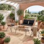 SALSA Set Σαλόνι Κήπου Μεταλ. Μαύρο, Wicker Φυσικό: Τραπέζι + Καναπέ 2Θέσιο + 2 Πολυθρόνες