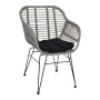 SALSA-W Armchair Steel Black/Wicker Grey, Cushion Black