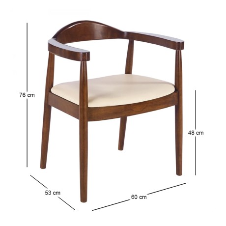SARA Armchair Walnut, Pu Ecru
