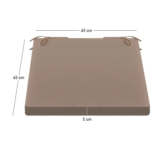 Μαξιλάρι Seat από ύφασμα σε χρώμα cappuccino 45x45x5εκ