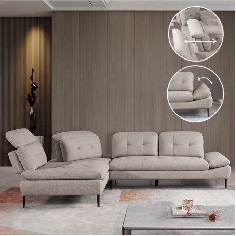 SELBY Left Facing Corner Sofa Fabric Beige