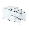 Σετ 3 τεμαχίων Glasser Clear από ενισχυμένο γυαλί 10mm σε χρώμα διαφανές 42X42X42εκ
