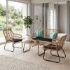 SALSA Set (4 pcs) Steel Black/Wicker Natural, Cushion Black