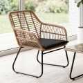 SALSA Set (4 pcs) Steel Black/Wicker Natural, Cushion Black