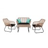 SALSA Set (4 pcs) Steel Black/Wicker Natural, Cushion Black