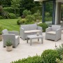 SAVANNA Set K/D (Table+2-Seat Sofa+2 Armchairs) PP-UV Sand Grey/Cushions Beige