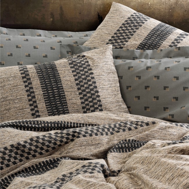 Σετ παπλωματοθήκη Arlo Cotton Box 4 τμχ Διπλή (200x220) χρώμα καφέ - γκρι