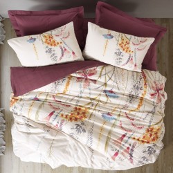 Σετ παπλωματοθήκη Flos Cotton Box 3 τμχ Μονή (160x220) χρώμα μπορντώ Σετ παπλωματοθήκη Flos Cotton Box 3 τμχ Μονή (160x220) χρώμα μπορντώ