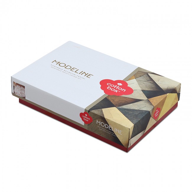 Σετ παπλωματοθήκη Lamina Cotton Box 3 τμχ Μονή (160x220) χρώμα cinnamon