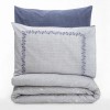 Σετ παπλωματοθήκη Nitsa Cotton Box 3 τμχ Μονή (160x220) χρώμα σκούρο μπλε - γκρι