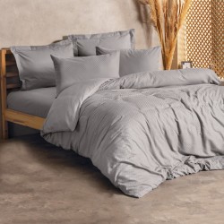 Σετ παπλωματοθήκη Plaid Cotton Box 4 τμχ Διπλή (200x220) χρώμα γκρι Σετ παπλωματοθήκη Plaid Cotton Box 4 τμχ Διπλή (200x220) χρώμα γκρι