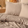 Σετ παπλωματοθήκη Plaid Cotton Box 4 τμχ Διπλή (200x220) χρώμα mink