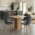 Dining room set 5pcs Allos - Iris Megapap sapphire oak color - grey 75x75x77cm.