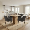 Dining room set 5pcs Allos - Monica Megapap sapphire oak color - grey 75x75x77cm.