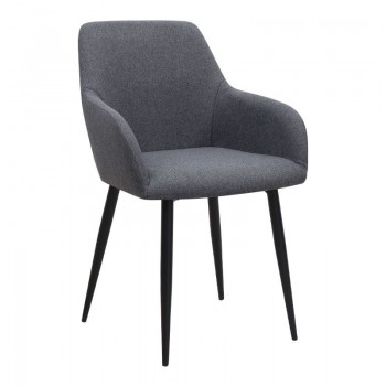 Σετ τραπεζαρία 5τμχ Allos - Monica Megapap χρώμα sapphire oak - γκρι 75x75x77εκ.