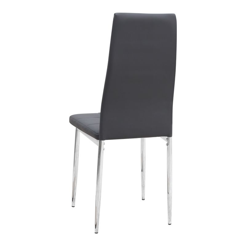 Σετ τραπεζαρία 5τμχ Allos - Rosa Megapap χρώμα sapphire oak - γκρι/χρωμίου πόδι 75x75x77εκ.