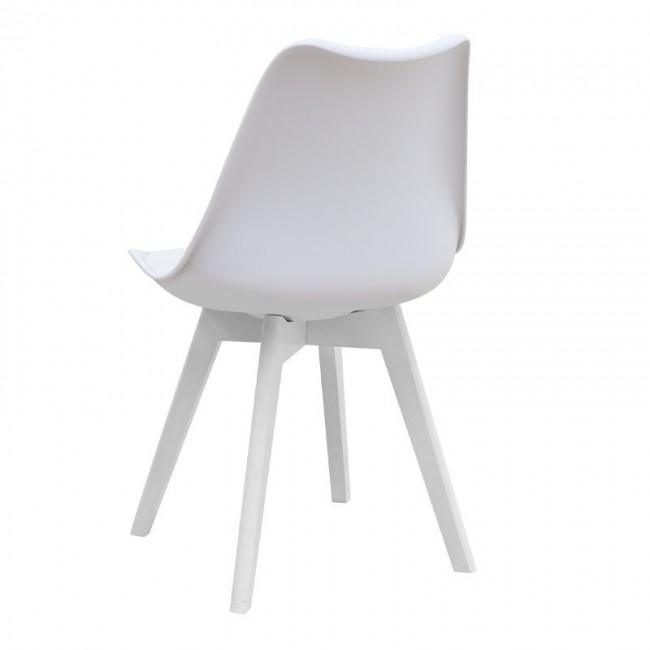 Σετ τραπεζαρία 5τμχ Allos - Viva Megapap χρώμα sapphire oak - λευκό 75x75x77εκ.