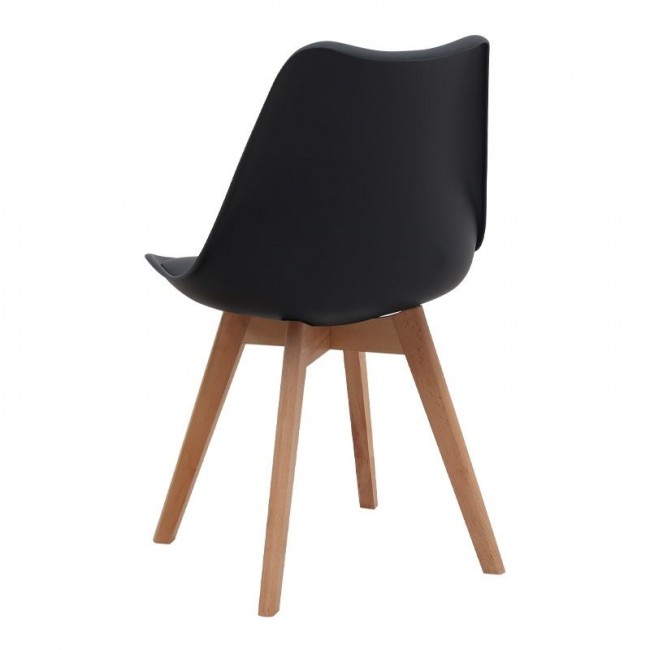 Σετ τραπεζαρία 5τμχ Allos - Viva Megapap χρώμα sapphire oak - μαύρο/φυσικό πόδι 75x75x77εκ.