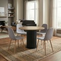 Dining room set 5pcs Bohema - Iris Megapap sepet oak color - beige Ø90x77.7cm.