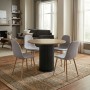 Dining room set 5pcs Bohema - Iris Megapap sepet oak color - beige Ø90x77.7cm.