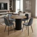 Dining room set 5pcs Bohema - Iris Megapap sepet oak color - grey Ø90x77.7cm.