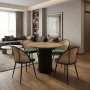 Dining room set 5pcs Bohema - Jacob Megapap sepet oak color - green Ø90x77.7cm.