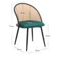 Dining room set 5pcs Bohema - Jacob Megapap sepet oak color - green Ø90x77.7cm.