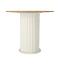 Σετ τραπεζαρία 5τμχ Bohema - Kevin Megapap χρώμα ivory/sepet oak - μόκα Ø90x77,7εκ.