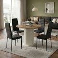 Dining room set 5pcs Bohema - Rosa Megapap sepet oak color - black Ø90x77.7cm.