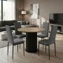 Dining room set 5pcs Bohema - Rosa Megapap sepet oak color - grey Ø90x77.7cm.