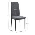 Dining room set 5pcs Bohema - Rosa Megapap sepet oak color - grey Ø90x77.7cm.