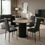 Dining room set 5pcs Bohema - Rosa Megapap sepet oak color - black Ø90x77.7cm.