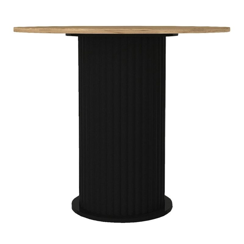 Dining room set 5pcs Bohema - Rosa Megapap sepet oak color - black Ø90x77.7cm.