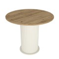 Σετ τραπεζαρία 5τμχ Bohema - Viva Megapap χρώμα ivory/sepet oak - cappuccino Ø90x77,7εκ.