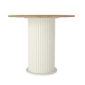 Σετ τραπεζαρία 5τμχ Bohema - Viva Megapap χρώμα ivory/sepet oak - φυστικί Ø90x77,7εκ.