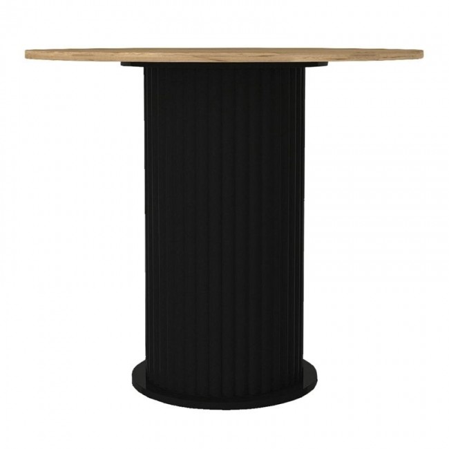 Σετ τραπεζαρία 5τμχ Bohema - Viva Megapap χρώμα μαύρο/sepet oak - cappuccino Ø90x77,7εκ.