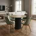 Dining room set 5pcs Bohema - Viva Megapap sepet oak color - green Ø90x77.7cm.