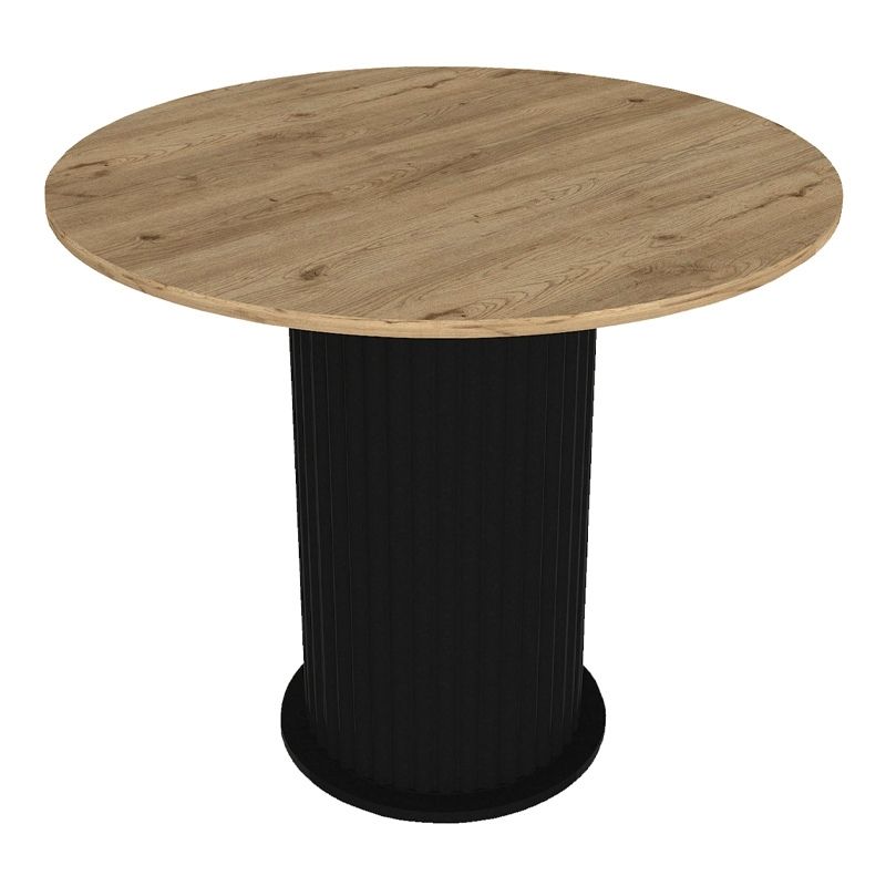 Dining room set 5pcs Bohema - Viva Megapap sepet oak color - black Ø90x77.7cm.