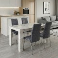 Dining room set 5pcs Darlen - Alma Megapap white marble color - grey 125x72x74cm.