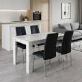 Dining room set 5pcs Darlen - Alma Megapap white marble color - black 125x72x74cm.